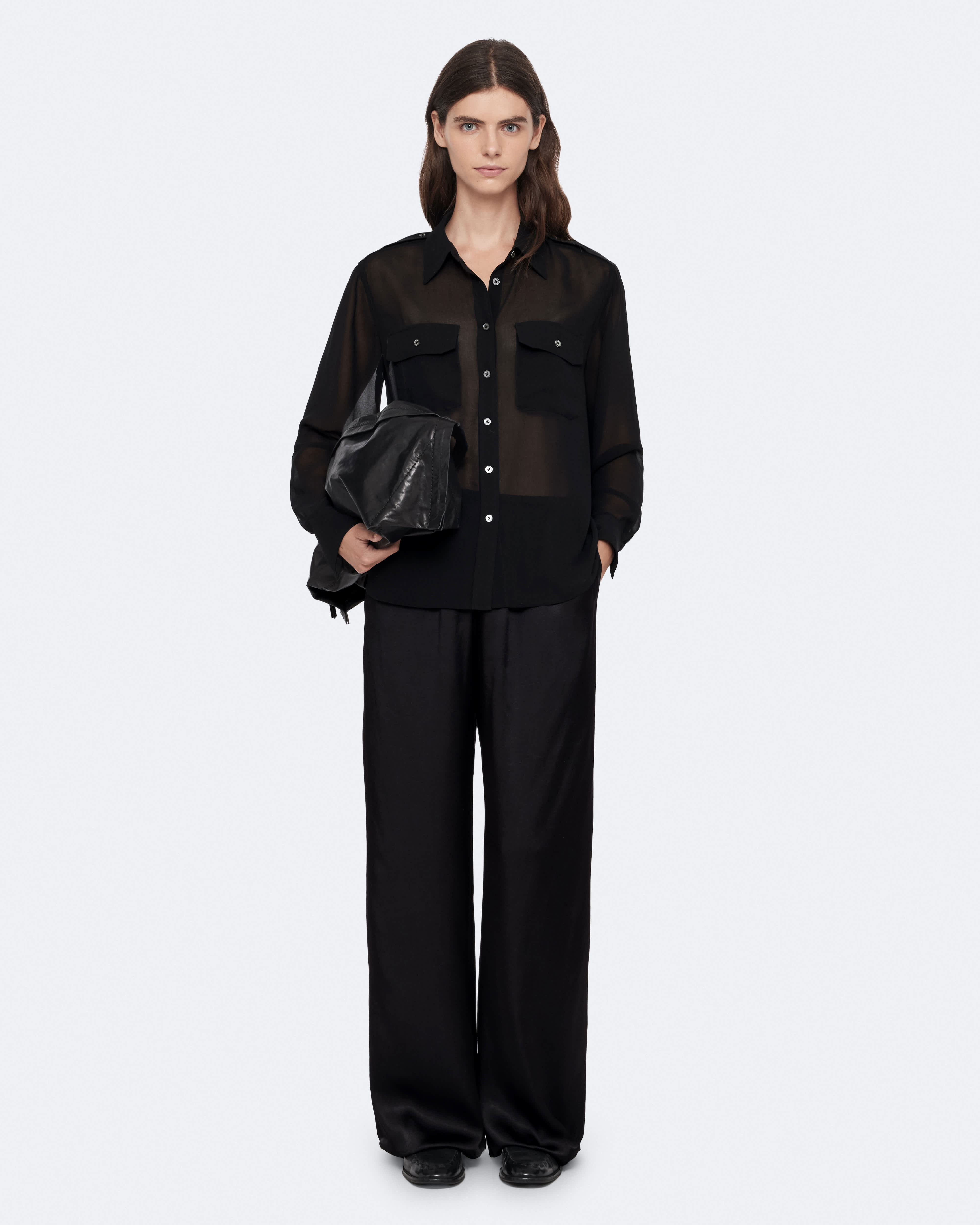 Lycia Crepe Wide-Leg Pants Black | ALLSAINTS US